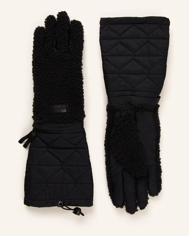 UGG Handschuhe im Materialmix Schwarz