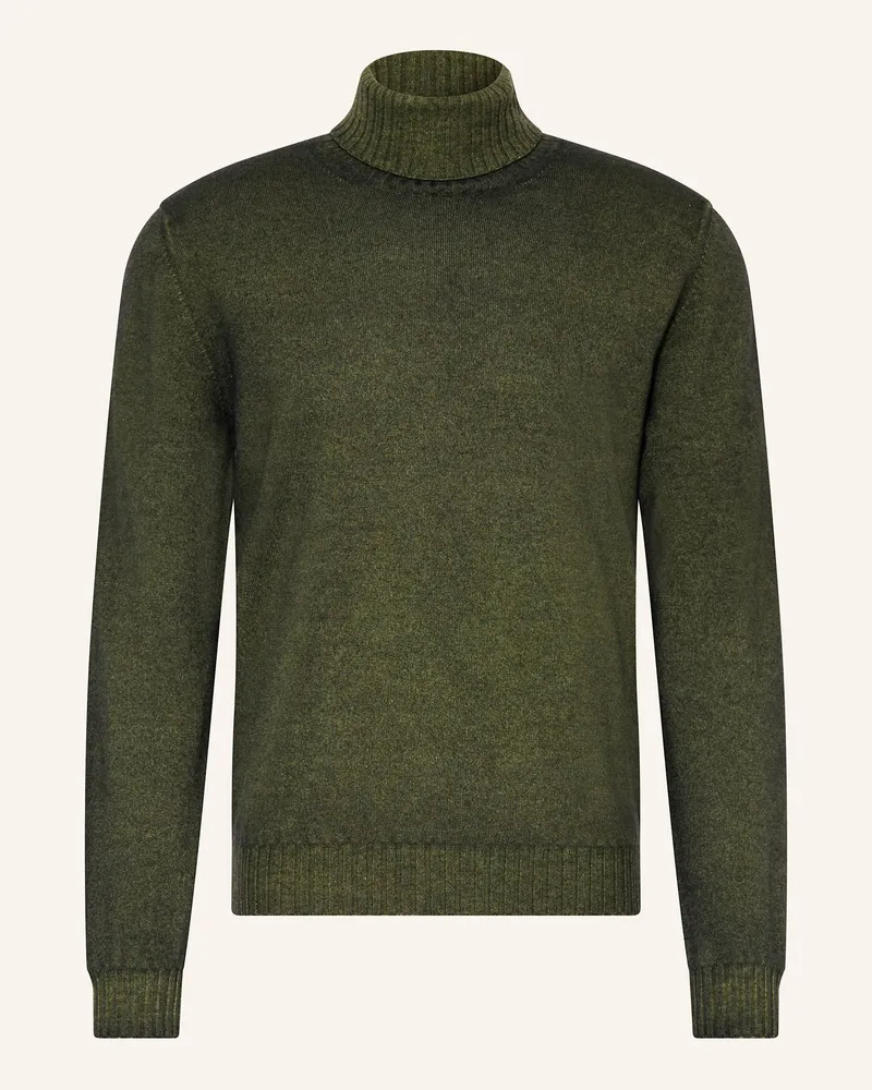 Boglioli Rollkragenpullover aus Cashmere Dunkelgrün