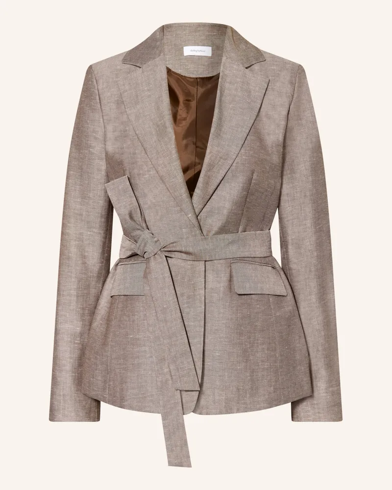 Darling Harbour Blazer Mit Leinen braun Dunkelbraun