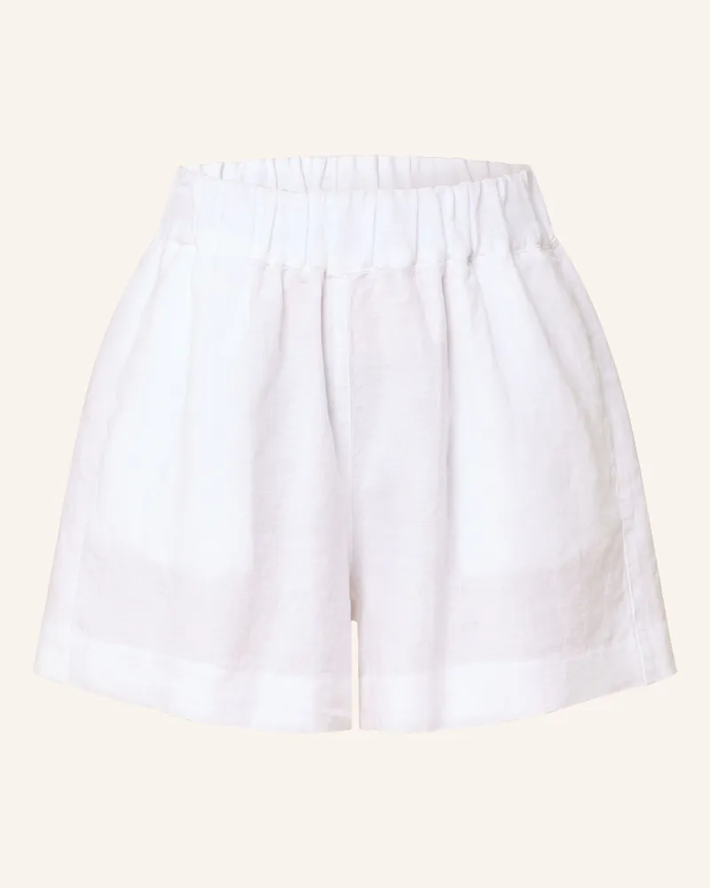 120% Lino Leinenshorts Weiss