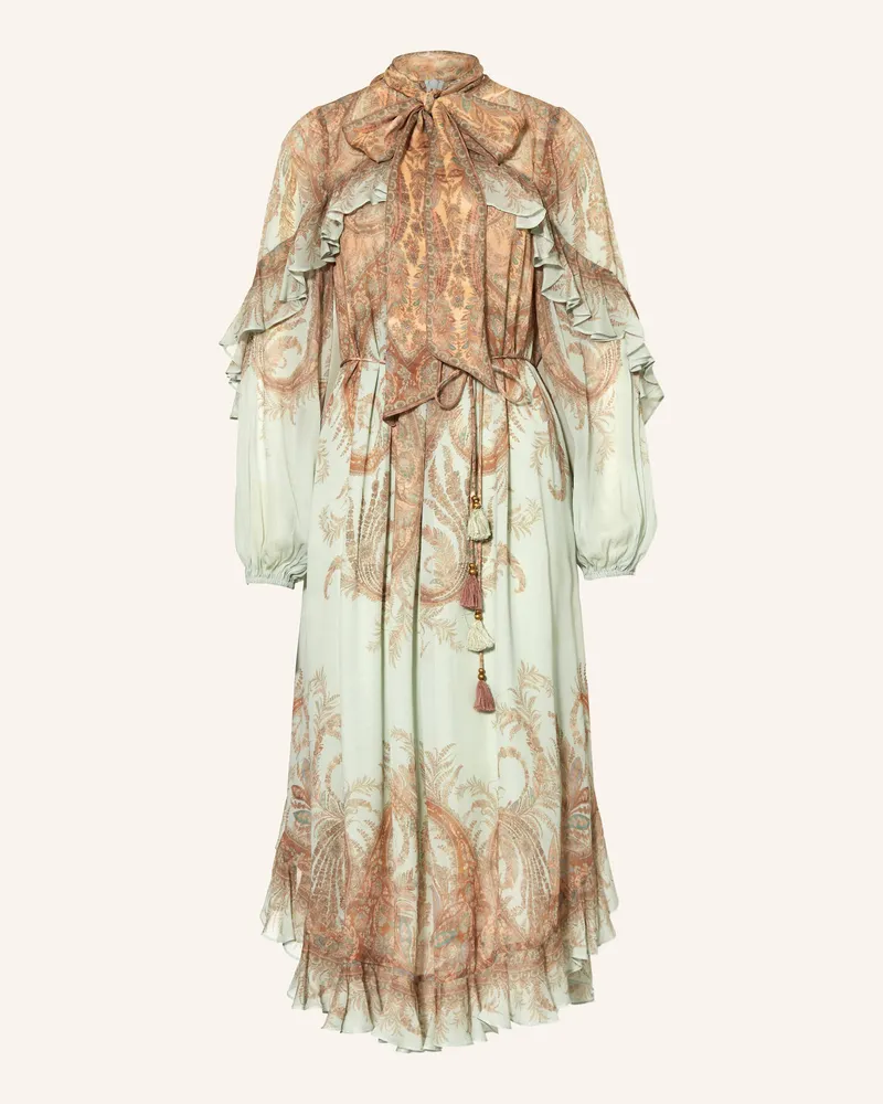 Zimmermann Schluppenkleid mit Rüschen Mint