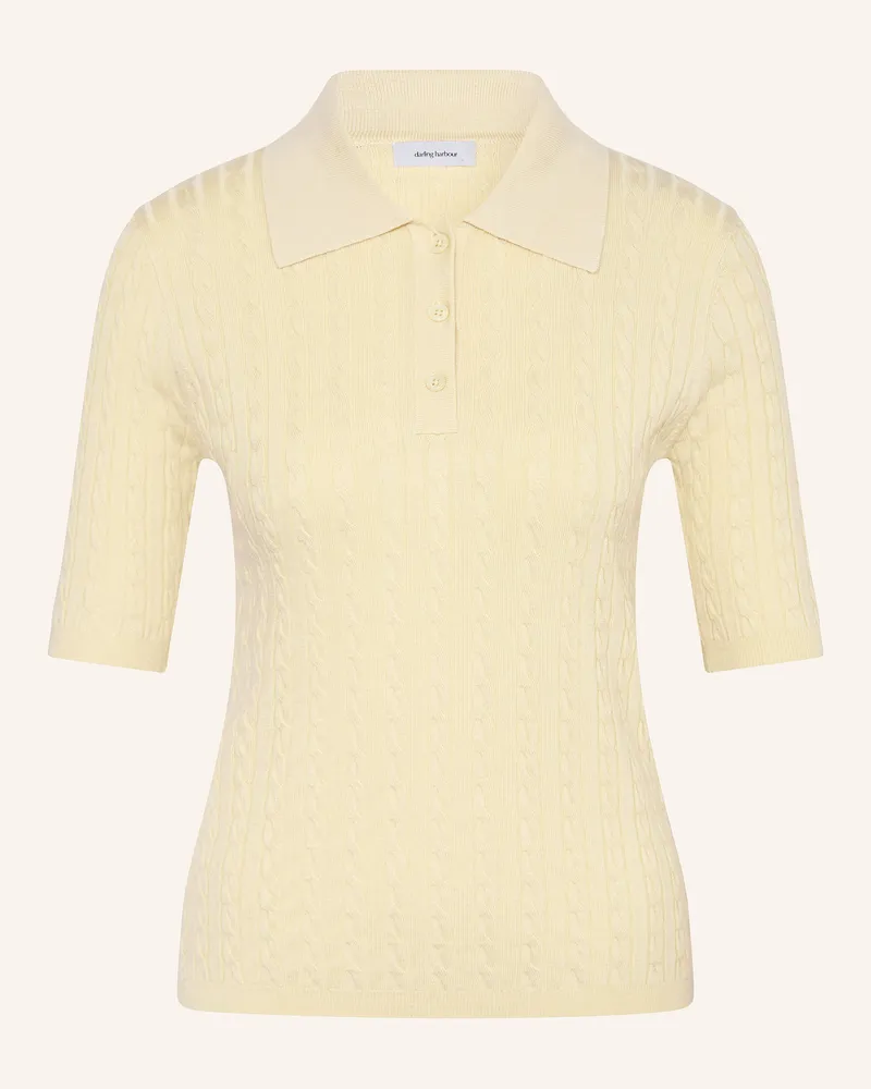 Darling Harbour Strick-Poloshirt Gelb
