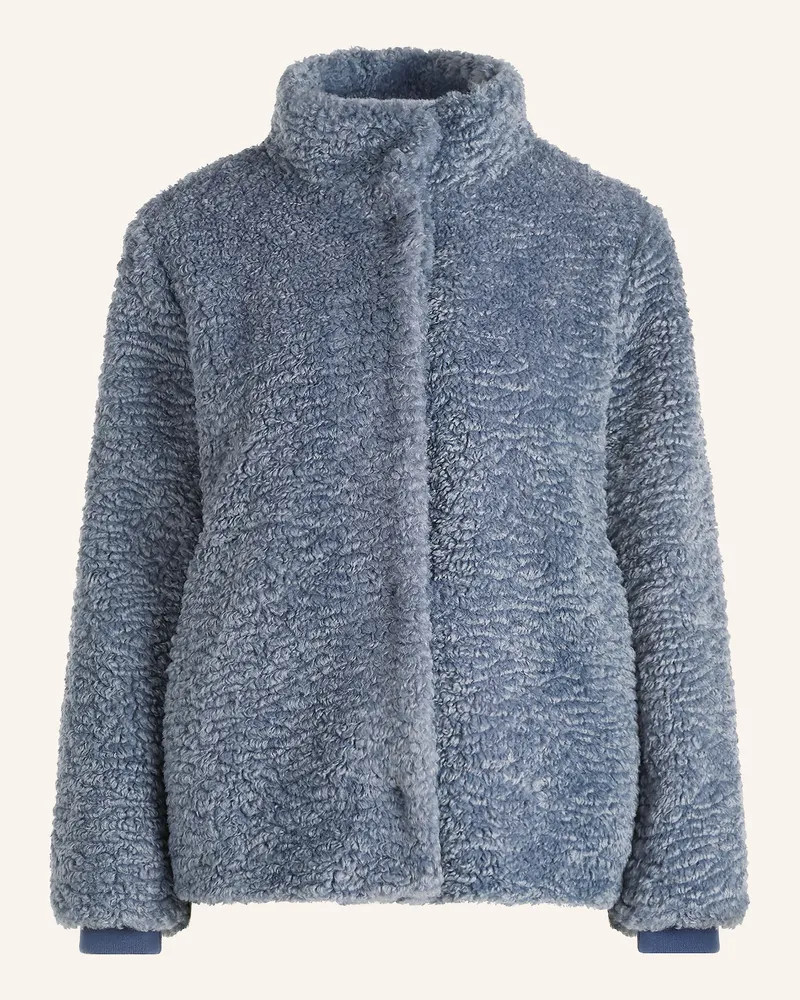 Cartoon Teddyfell-Jacke grau Blaugrau