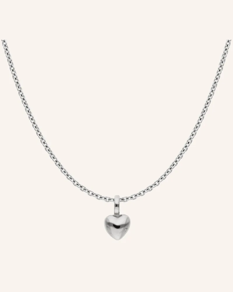 CADA Kette Round Tiny Heart silber Weissgold