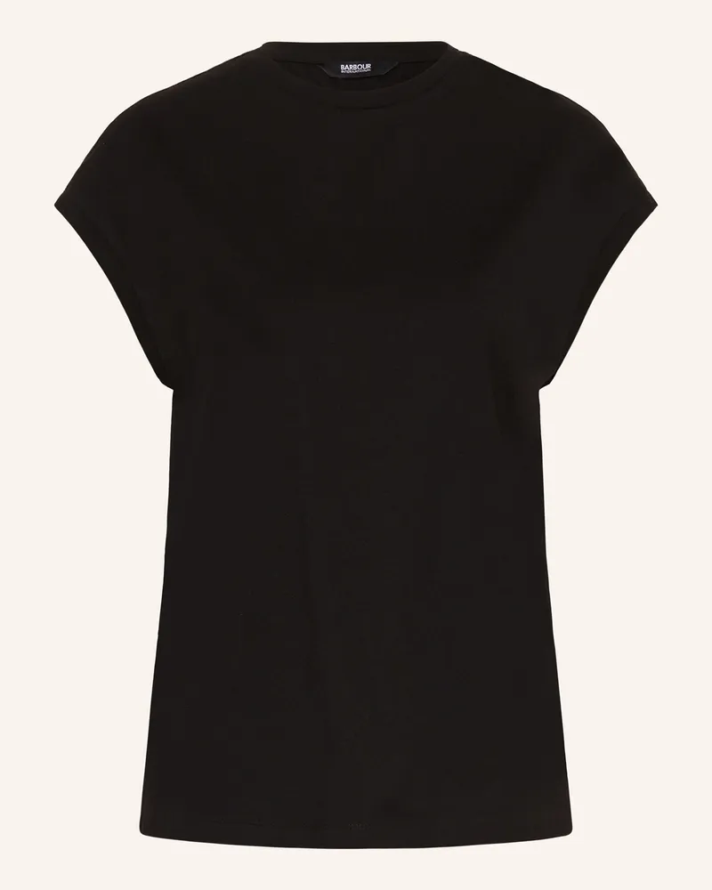 Barbour T-Shirt Brianna Im Materialmix schwarz Schwarz