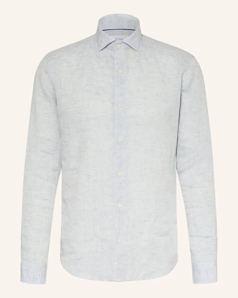Eton Leinenhemd Casual Fit Hellblau