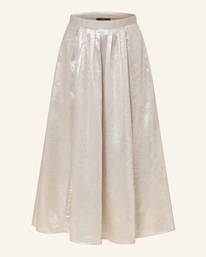 Oui  Faltenrock silber Silber