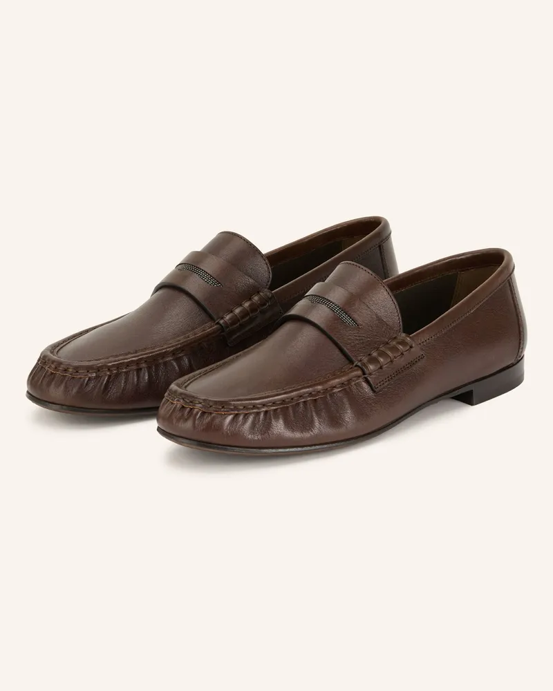 Brunello Cucinelli Penny-Loafer braun Dunkelbraun