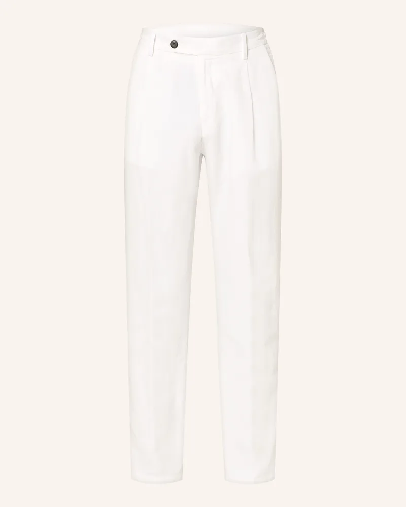 Eleventy Chino Extra Slim Fit Mit Leinen weiss Weiss