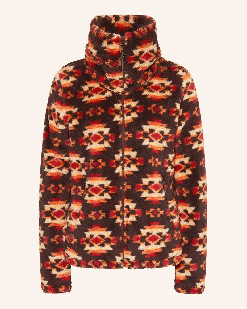 me°ru' Fleecejacke KURGAN Dunkelbraun