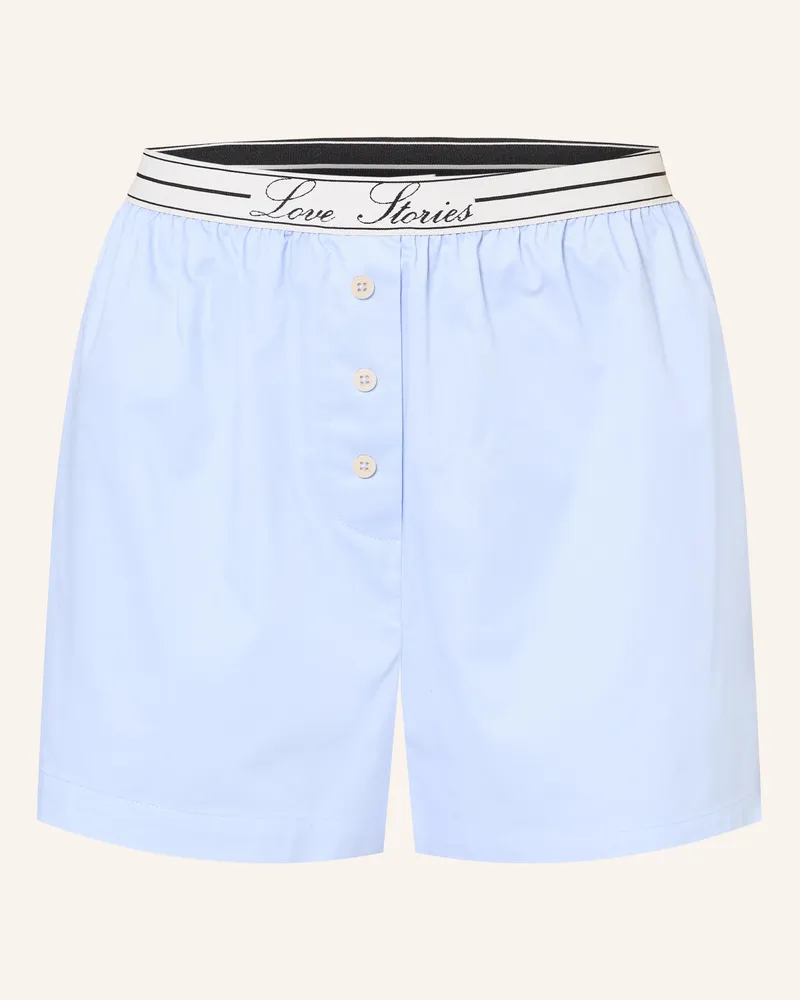 LOVE Stories Schlafshorts JAMES Hellblau