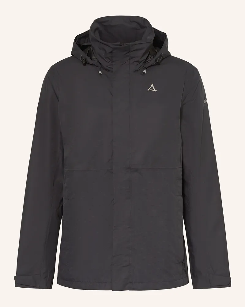 Schöffel Regenjacke Schwarz