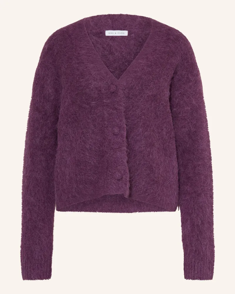 Mrs & HUGS Strickjacke Aus Alpaka rosa Lila