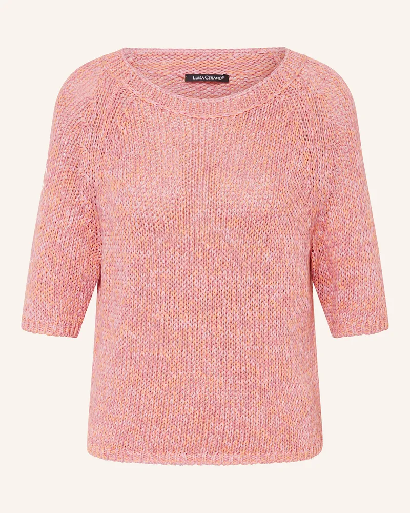 Luisa Cerano Strickshirt mit Leinen Rosa