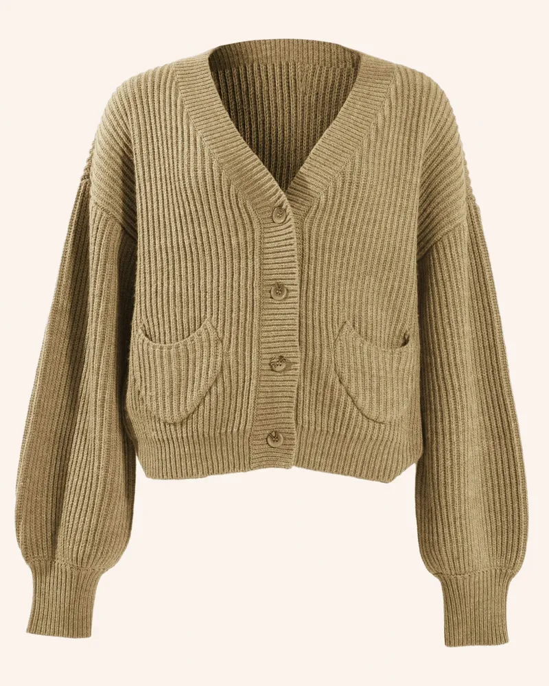 ADLYSH Jacke RIPPSTRICK CARDIGAN MIT WOLLE Braun