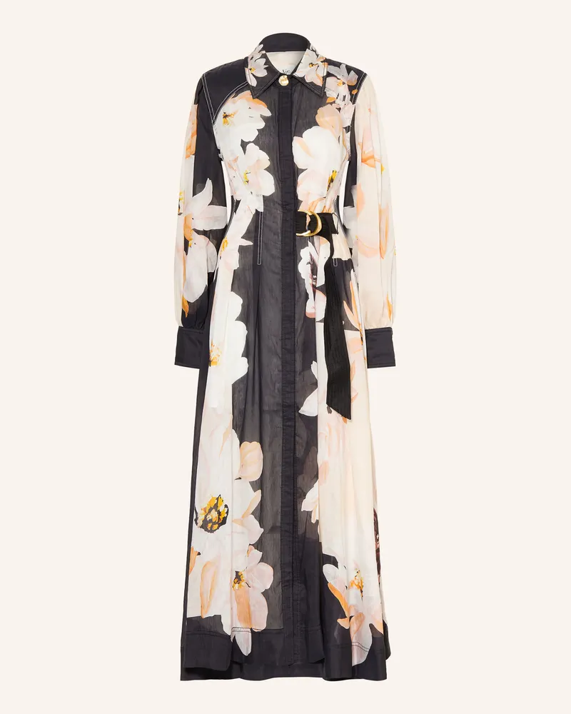 Aje. Hemdblusenkleid Rosanna Mit Leinen schwarz Schwarz
