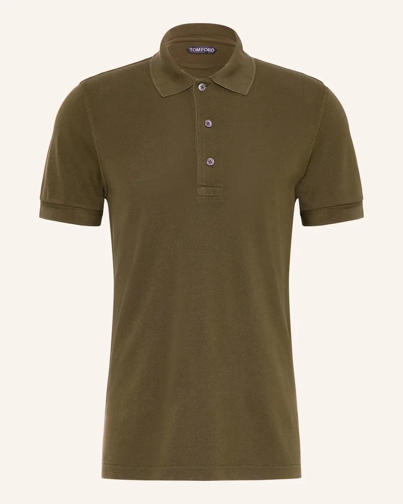 Tom Ford Piqué-Poloshirt gruen Khaki