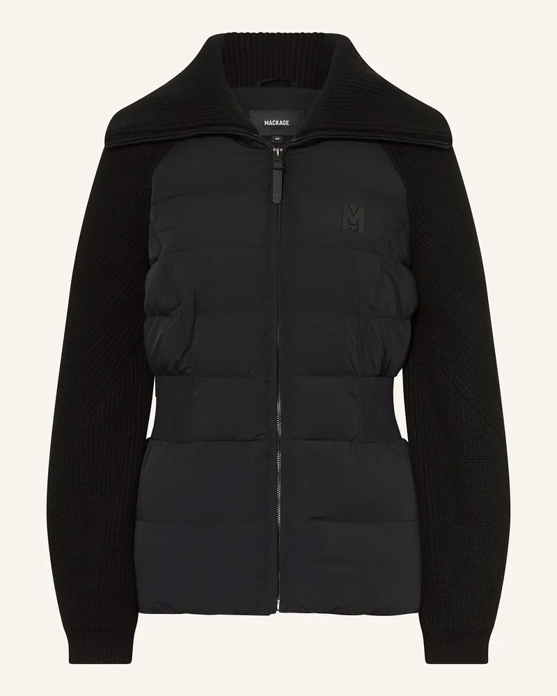 Mackage Steppjacke im Materialmix Schwarz