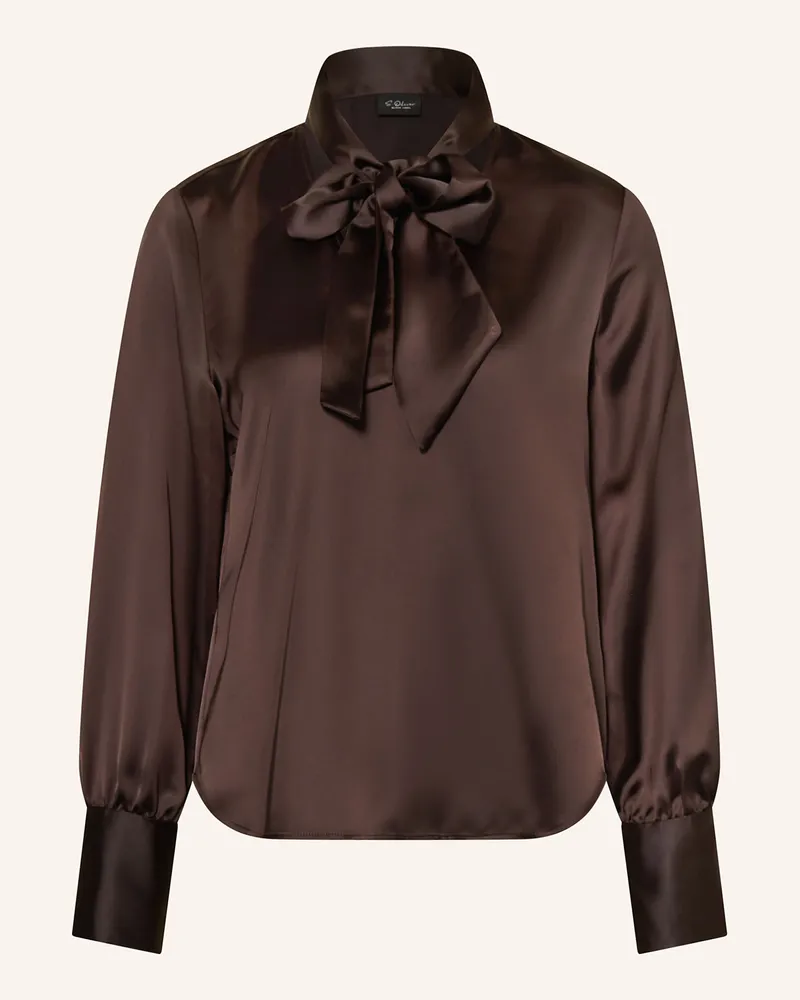 S.Oliver Schluppenbluse Aus Satin braun Dunkelbraun