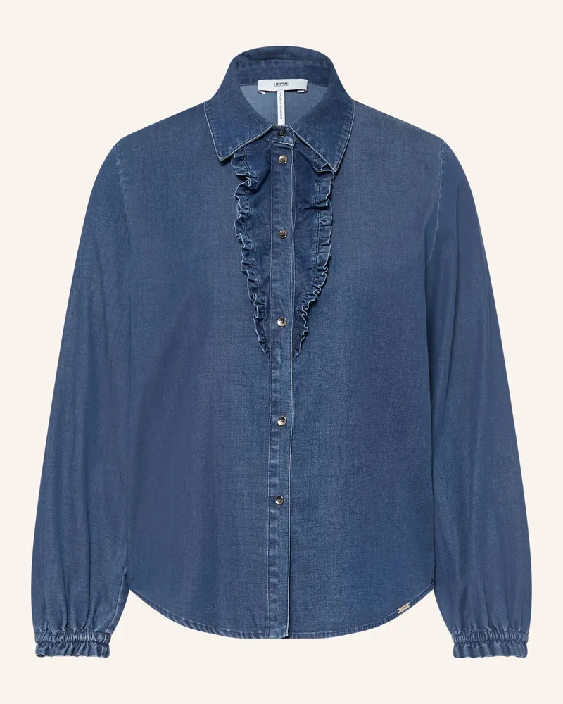 cinque Hemdbluse Ciphilipo In Jeansoptik Mit Rüschen blau Dunkelblau