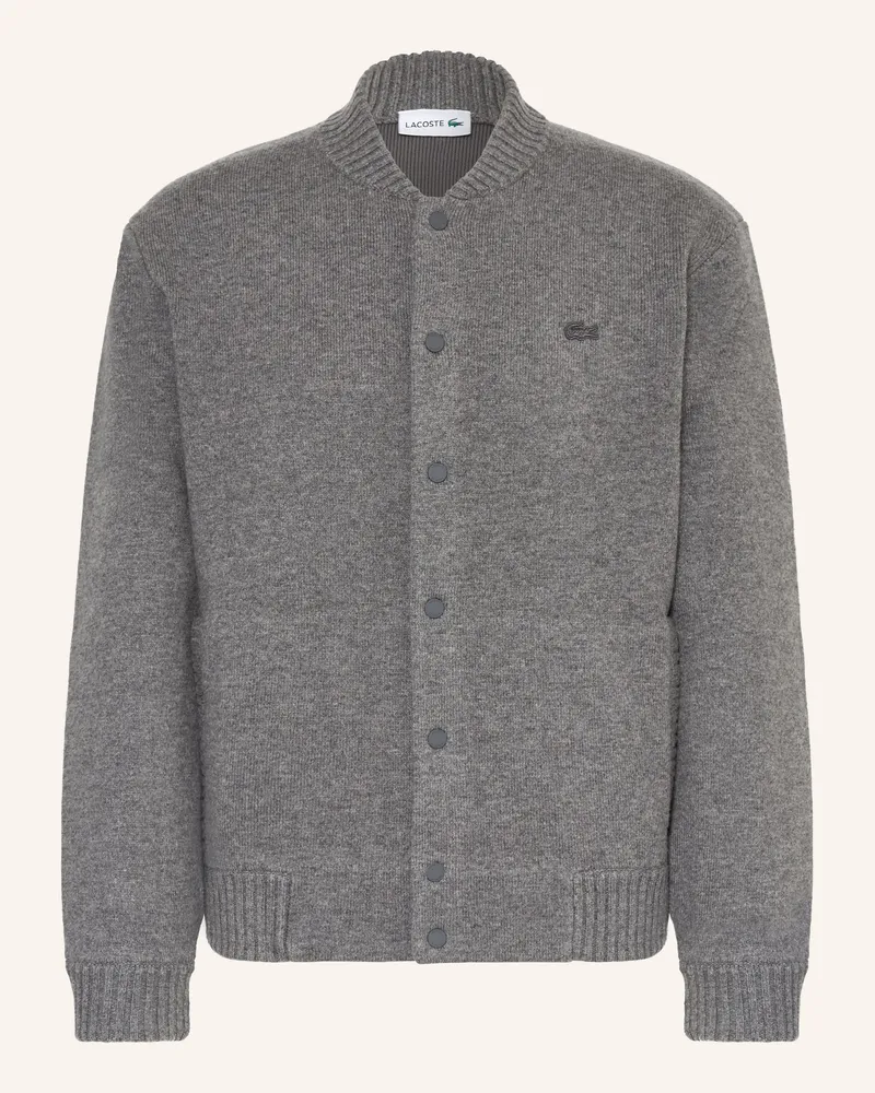 Lacoste Strickblouson mit Merinowolle Grau