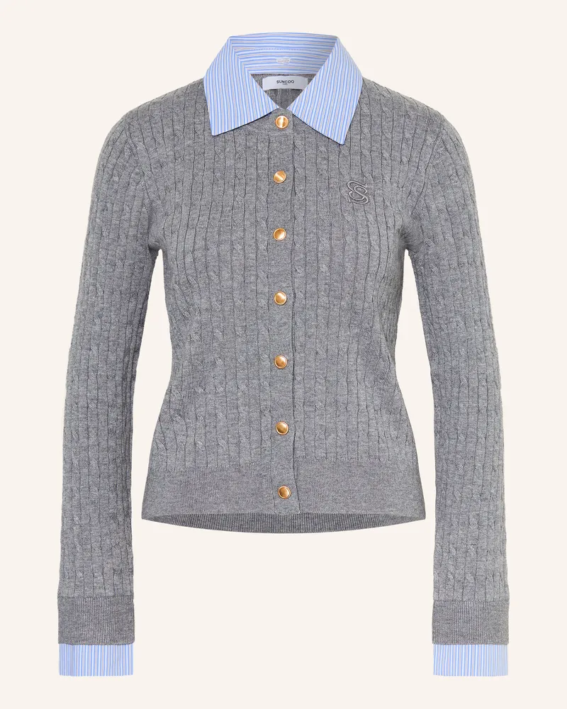 Suncoo Strickjacke Gasti Mit Abnehmbarem Kragen grau Grau