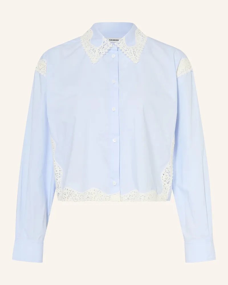 Sandro Hemdbluse Mit Spitze blau Hellblau