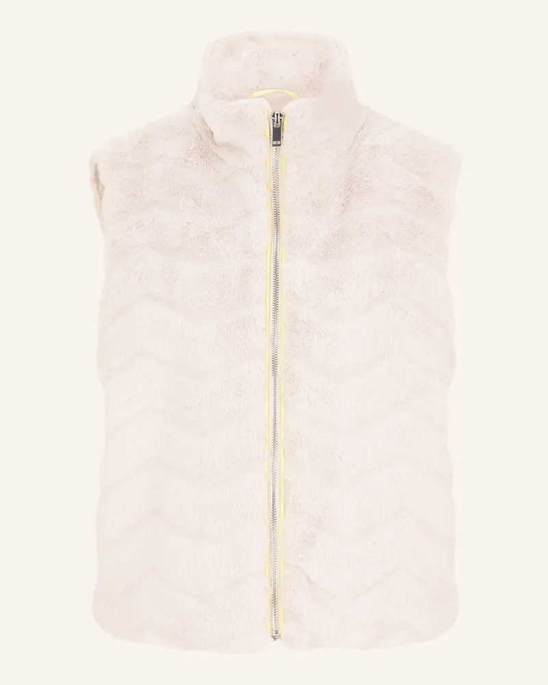 Cartoon Kunstpelz-Weste Creme