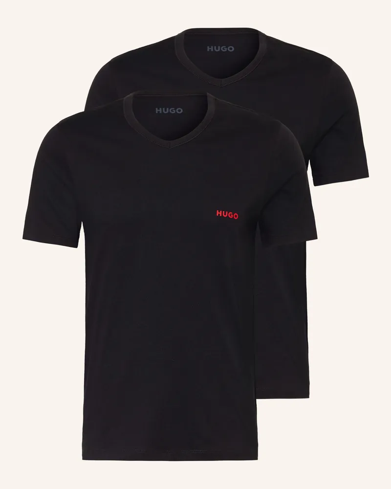 HUGO BOSS 3er-Pack V-Shirts schwarz Schwarz