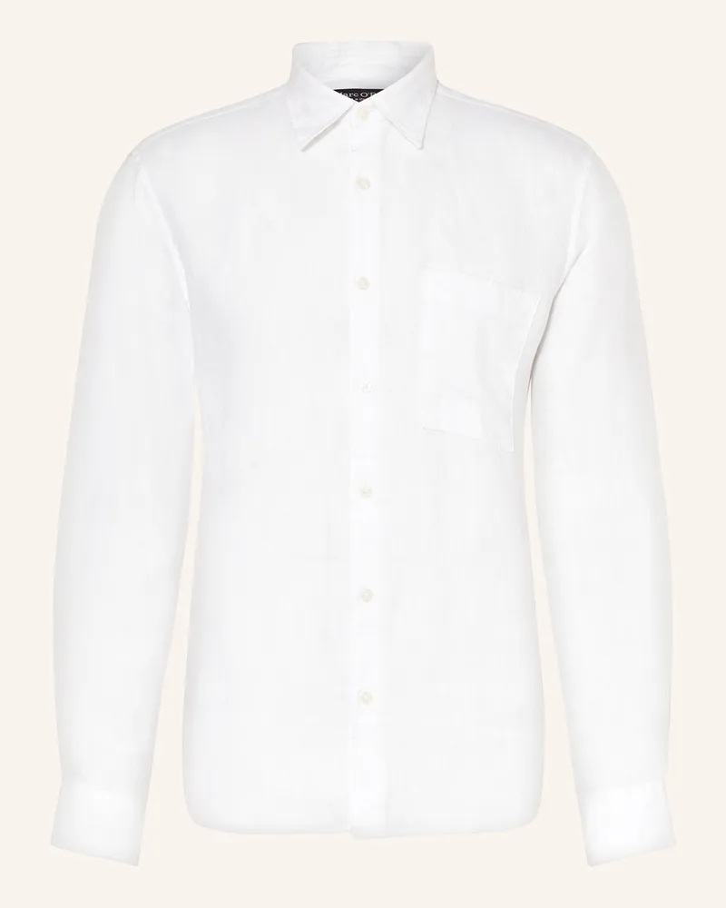 Marc O'Polo Leinenhemd Regular Fit Weiss