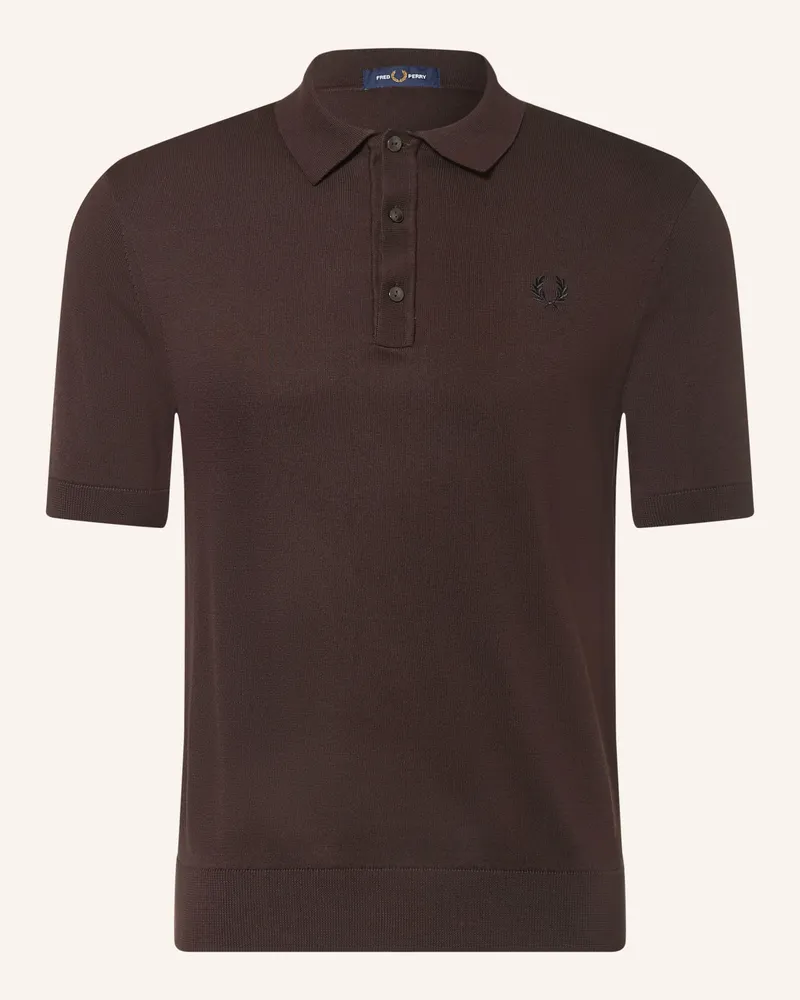Fred Perry Strick-Poloshirt braun Dunkelbraun