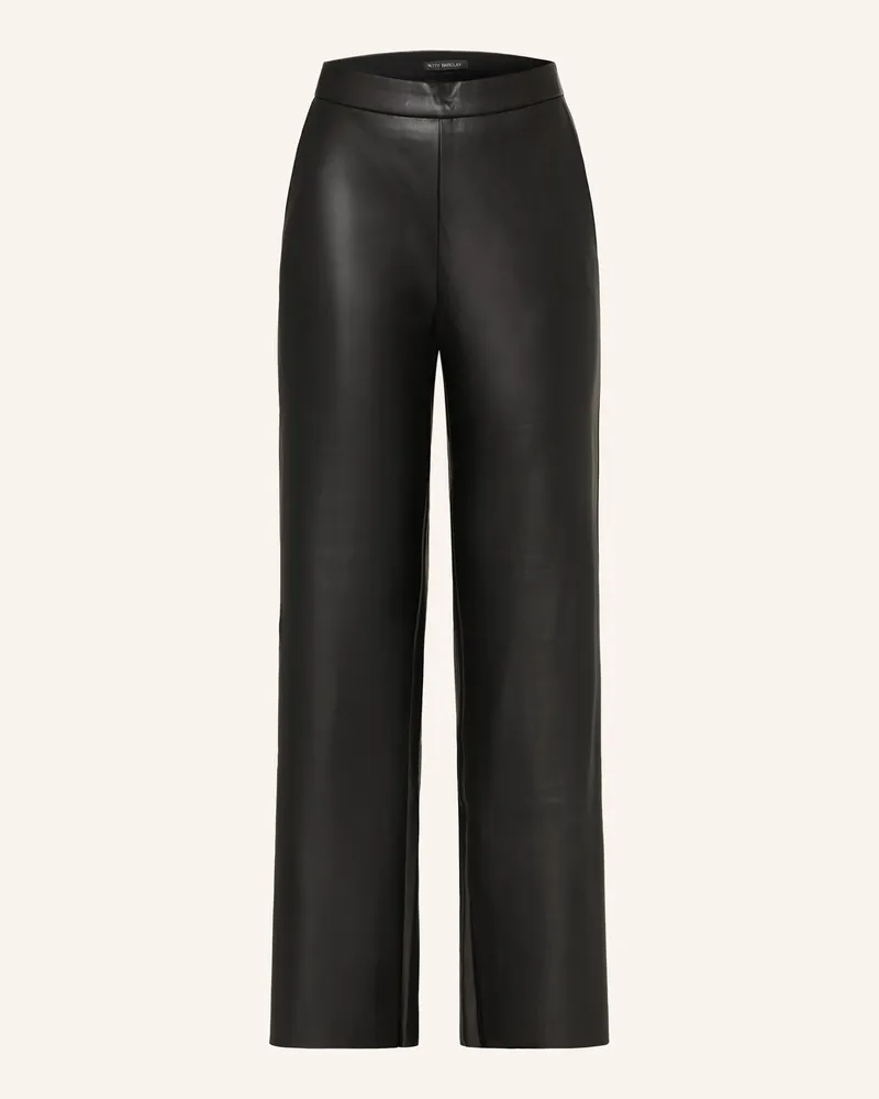 Betty Barclay Hose in Lederoptik Schwarz