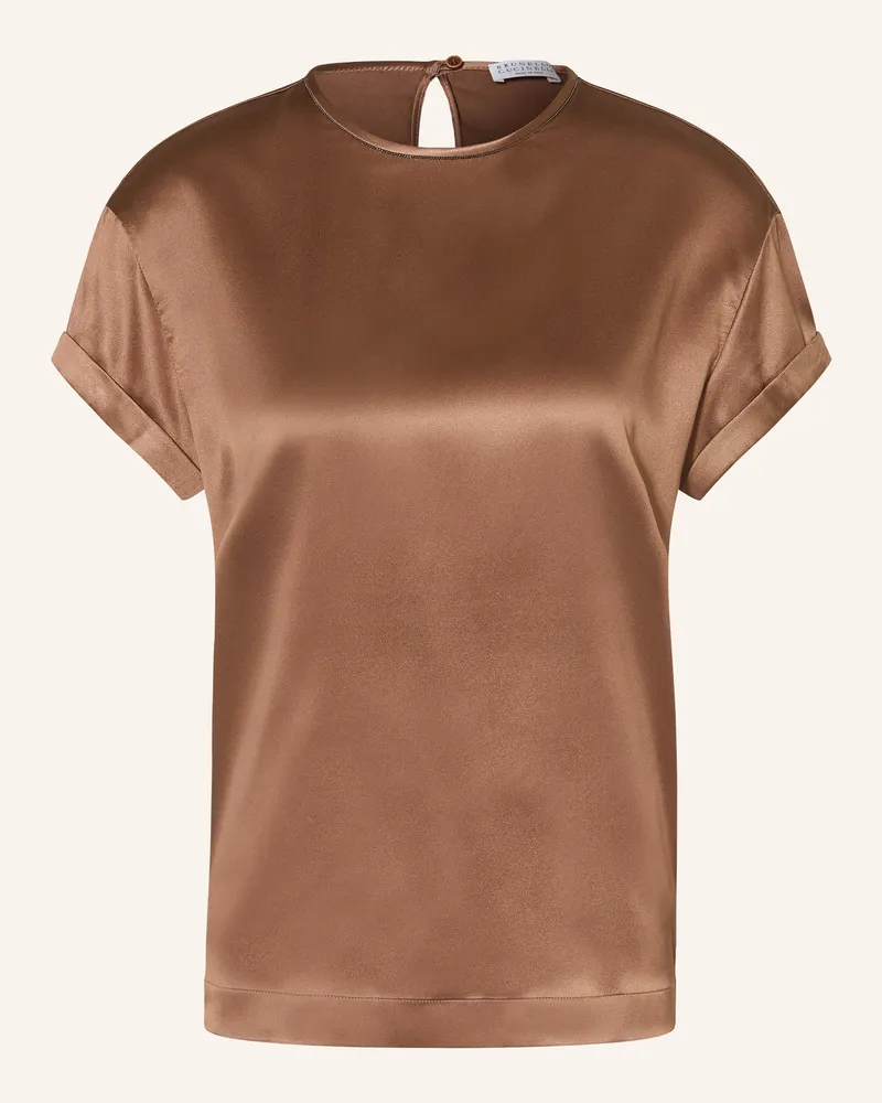 Brunello Cucinelli Blusenshirt Aus Seide braun Braun