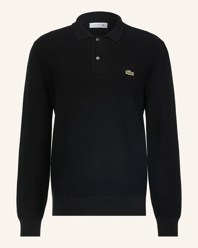 Lacoste Strick-Poloshirt schwarz Schwarz