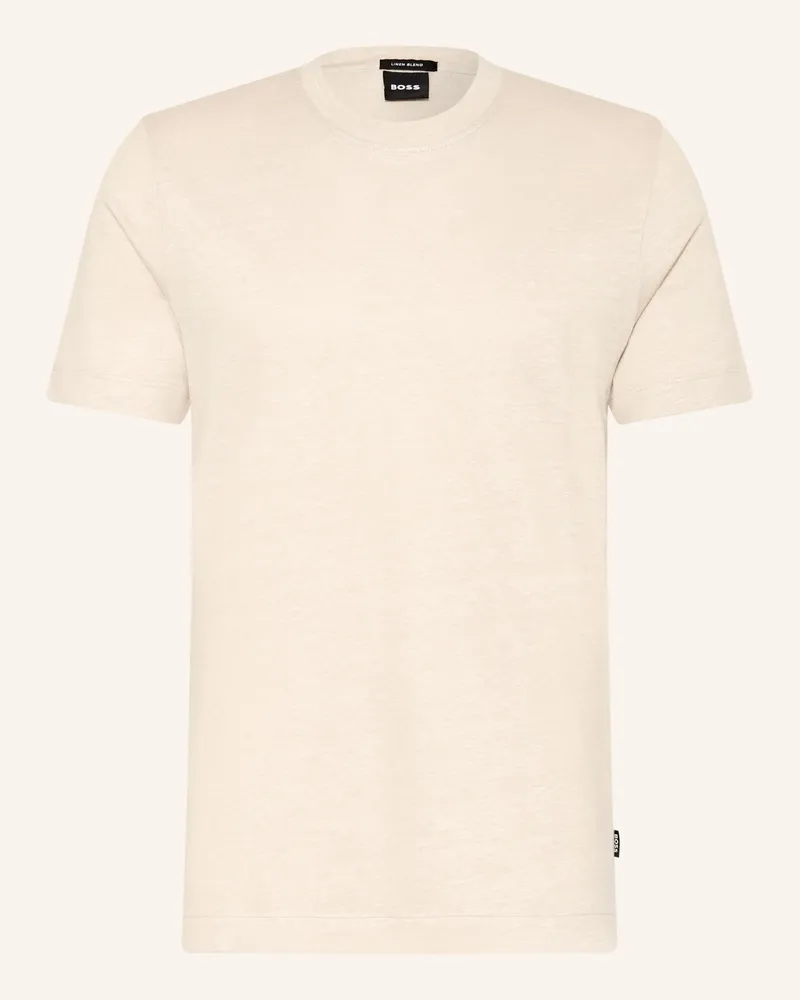 HUGO BOSS T-Shirt Thompson Mit Leinen beige Beige