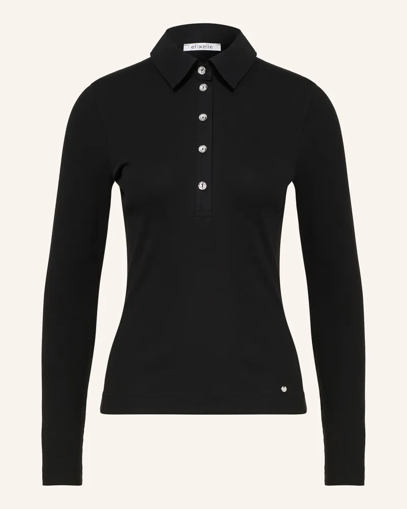 Efixelle Jersey-Poloshirt Mit Schmucksteinen schwarz Schwarz