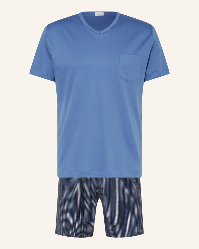 Mey Shorty-Schlafanzug Serie Micro Blue blau Blau