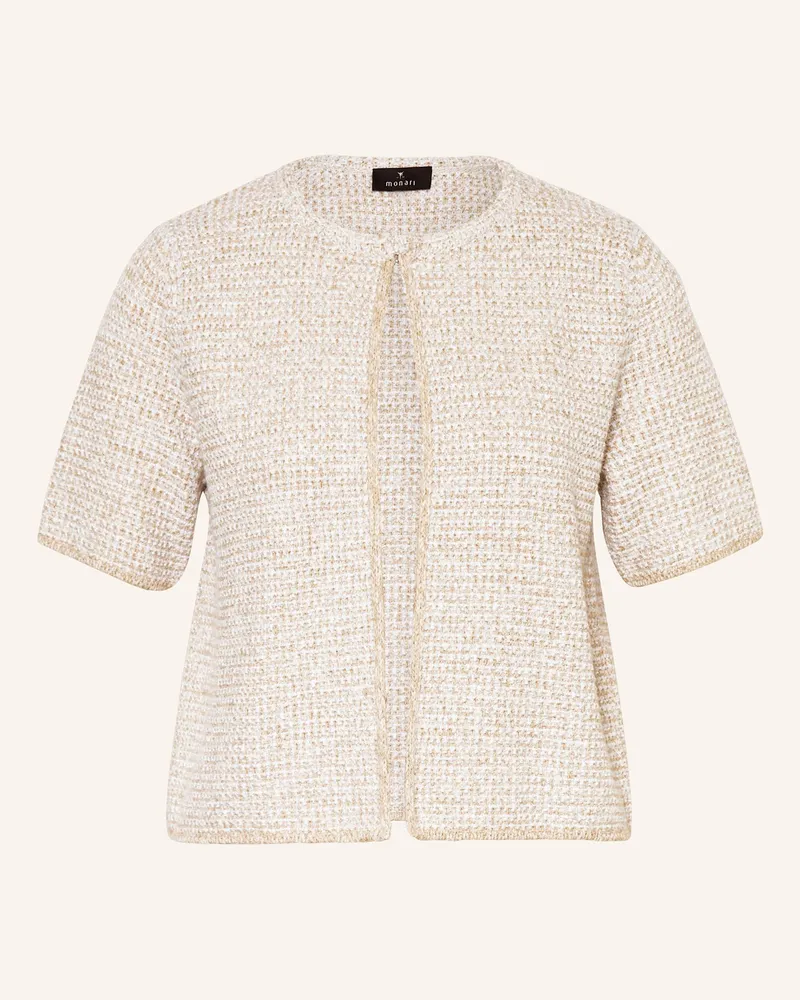 monari Strickjacke mit Glitzergarn Beige