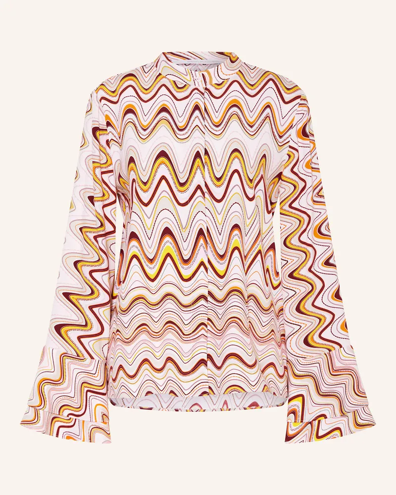 Herzen's Angelegenheit Seidenbluse mit Volants Dunkelrot