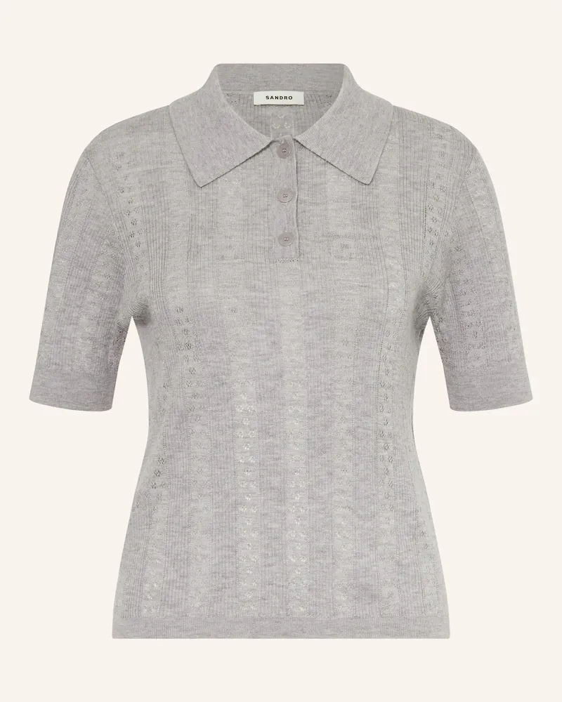 Sandro Strick-Poloshirt Grau