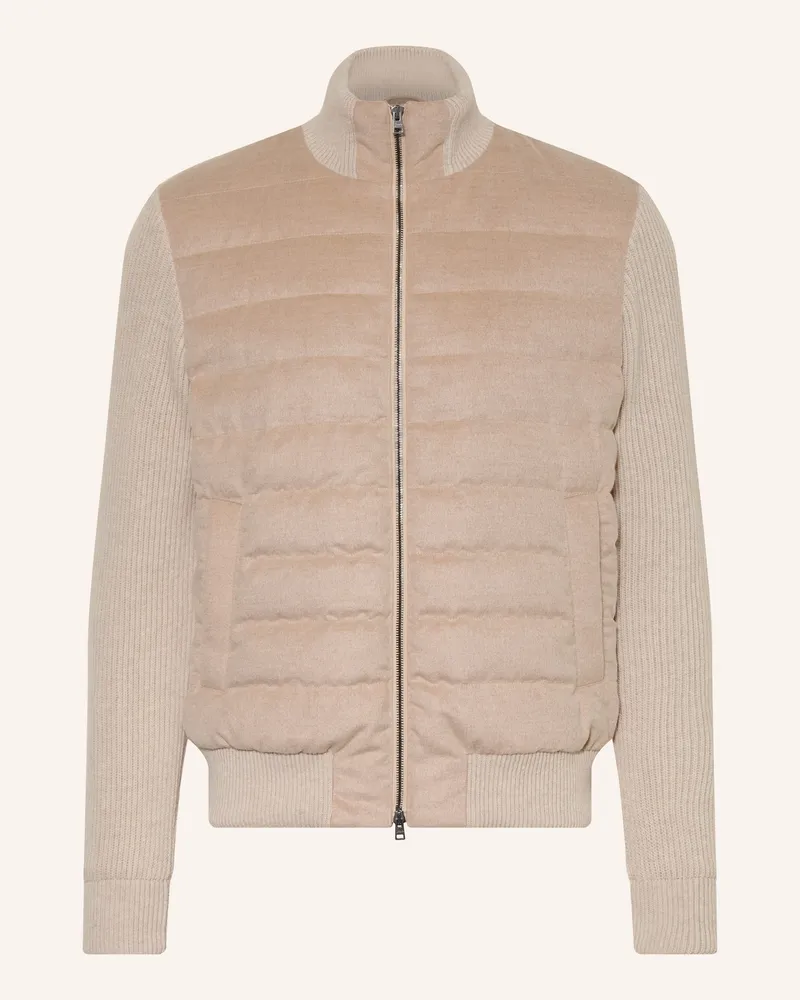 Herno Strickjacke Im Materialmix beige Beige