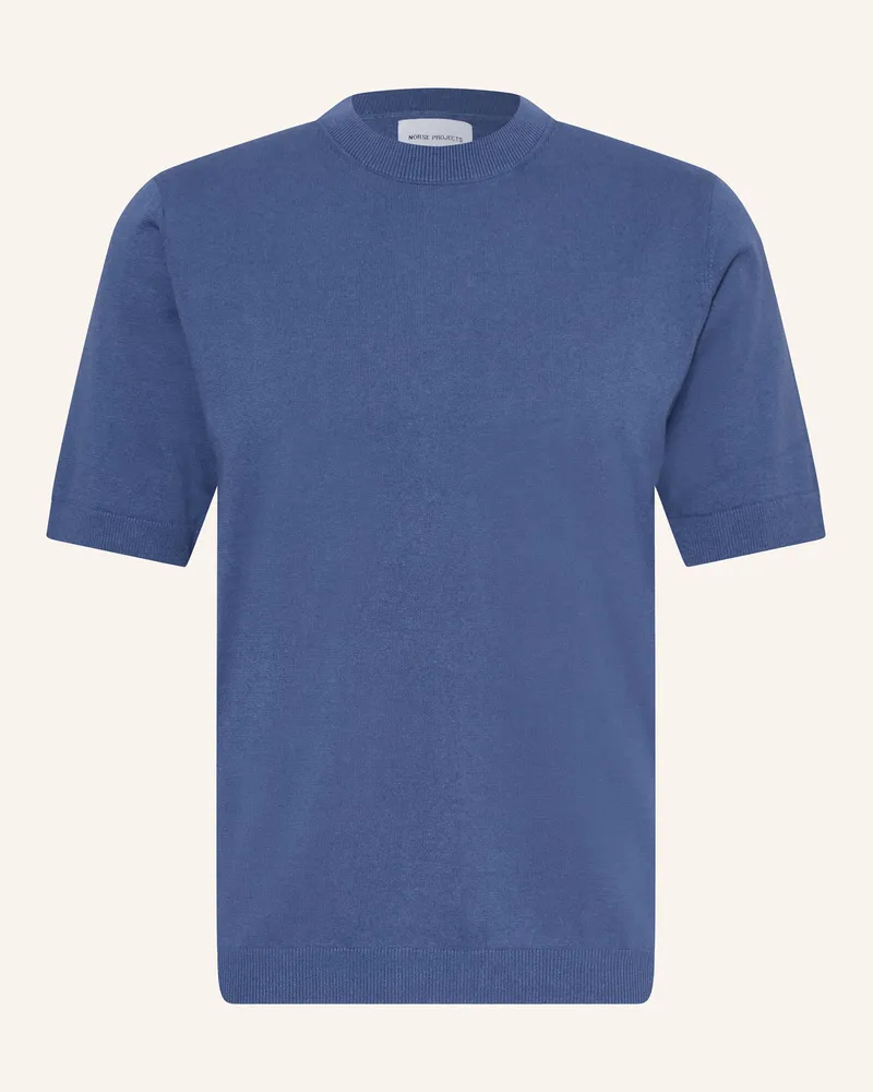 Norse Projects Strickshirt Rhys Mit Leinen blau Blau