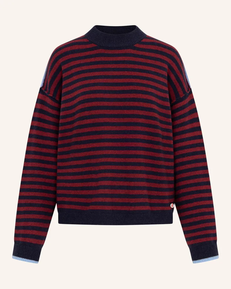 Frieda & Freddies Streifenpullover Mit Stehkragen blau Dunkelblau