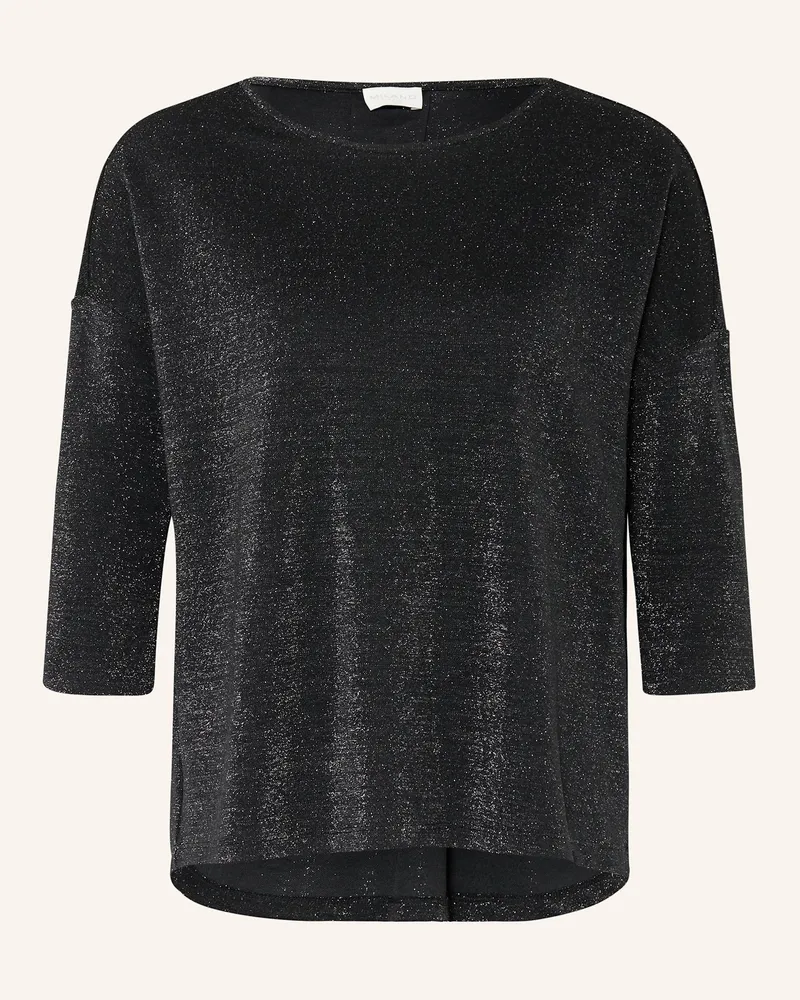 Milano Italy Shirt mit 3/4-Arm und Glitzergarn Schwarz