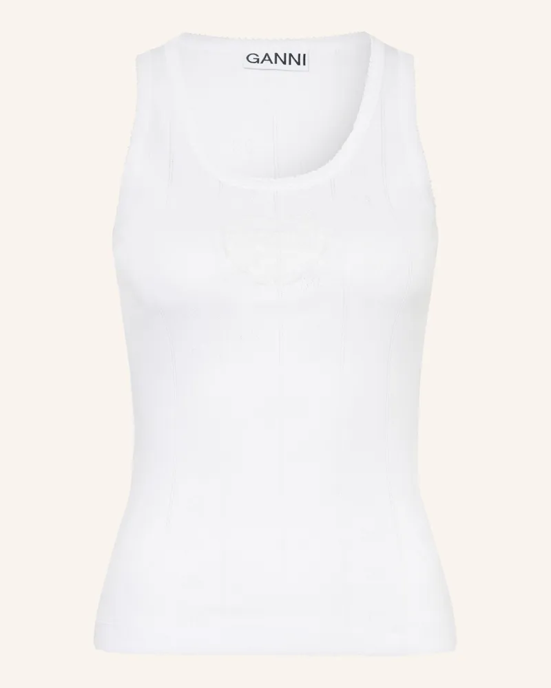 Ganni Stricktop weiss Weiss