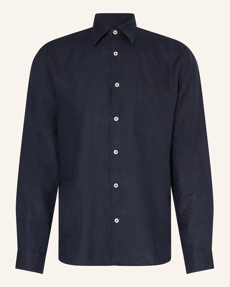 Marc O'Polo Leinenhemd Regular Fit blau Dunkelblau