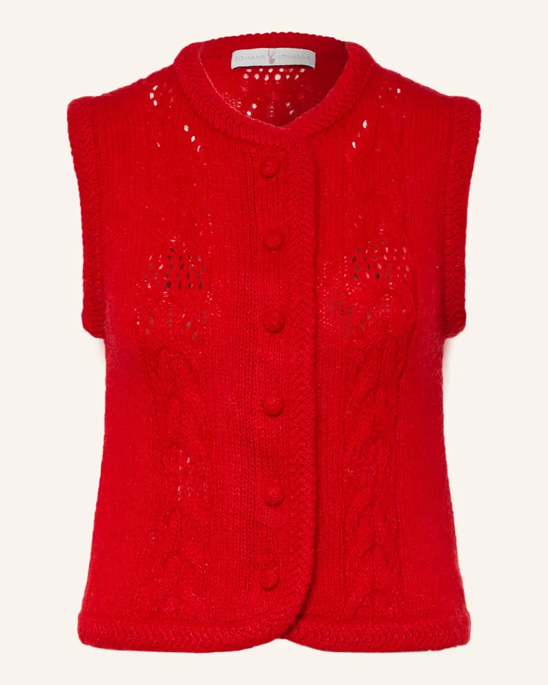 Johann & Johanna Strickweste Mit Mohair rot Rot