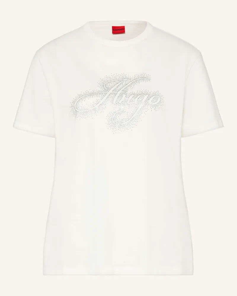 HUGO BOSS T-Shirt Damacia Mit Schmucksteinen weiss Weiss