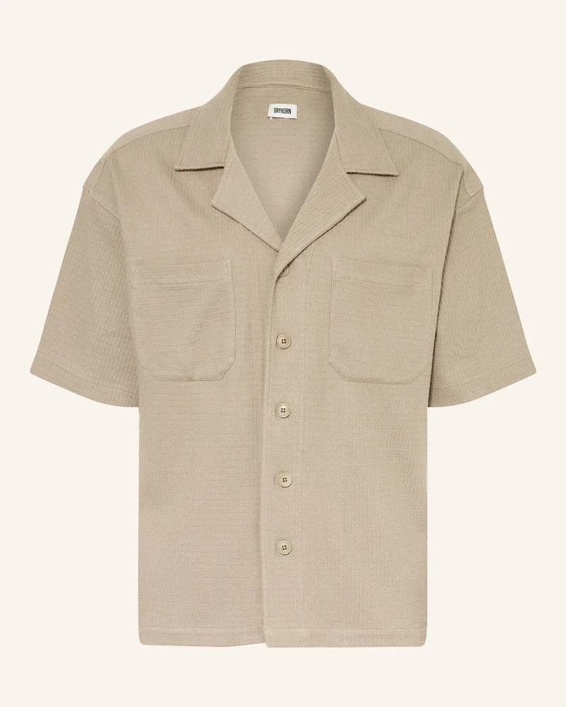 Drykorn Resorthemd LAUWRENZ Comfort Fit aus Jersey Braun