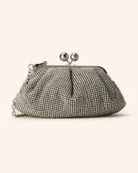 Max Mara Clutch DANILA mit Schmucksteinen Silber